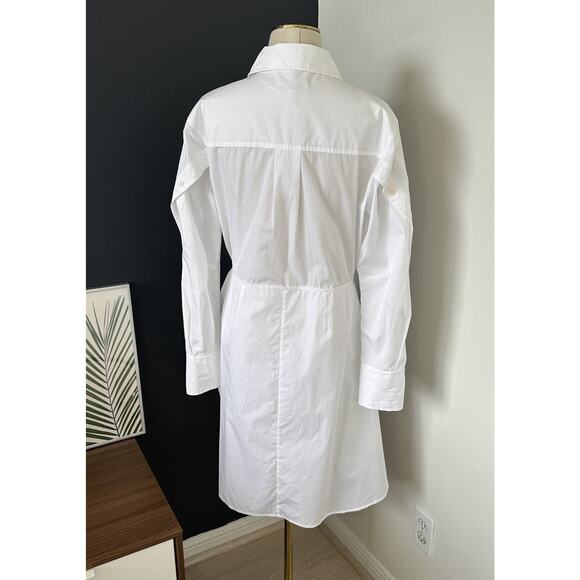 Derek Lam 10 Crosby Charlotte Cotton Waist-Tie Shirt Dress Unique Sleeve - Picture 16 of 16